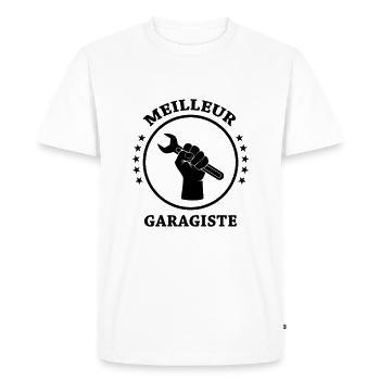 Meilleur Garagiste - T-shirt Premium bio Homme - blanc - Devant - Nico (187cm)