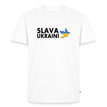 Slava ukraini - T-shirt Premium bio Homme - blanc - Devant - Nico (187cm)