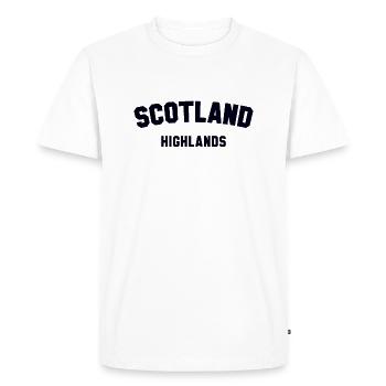 ÉCOSSE HIGHLANDS Schottland - T-shirt Premium bio Homme - blanc - Devant - Nico (187cm)