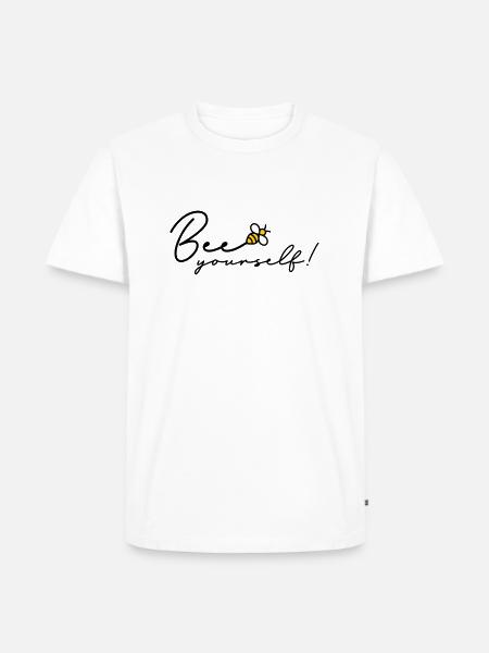 Bee yourself be yourself - Männer Premium Bio T-Shirt - Weiß