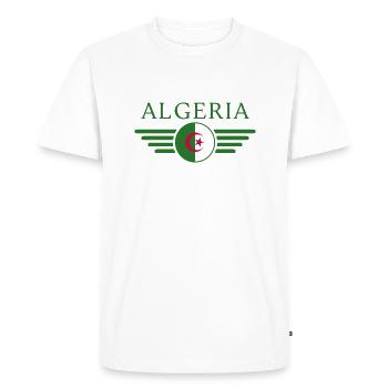 J’aime l’Algérie, T-Shirt Design Style Élégance - T-shirt Premium bio Homme - blanc - Devant - Nico (187cm)