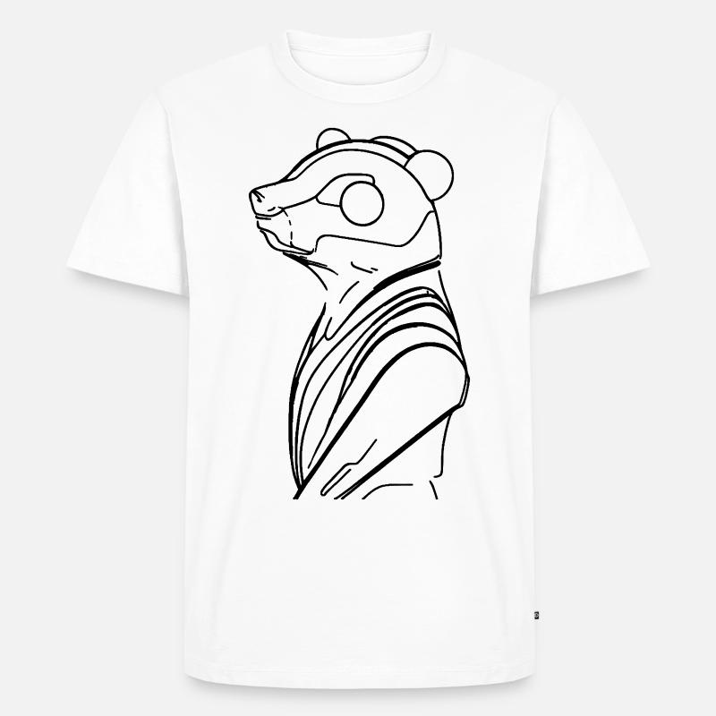 Bear in Profil - Männer Premium Bio T-Shirt - Weiß