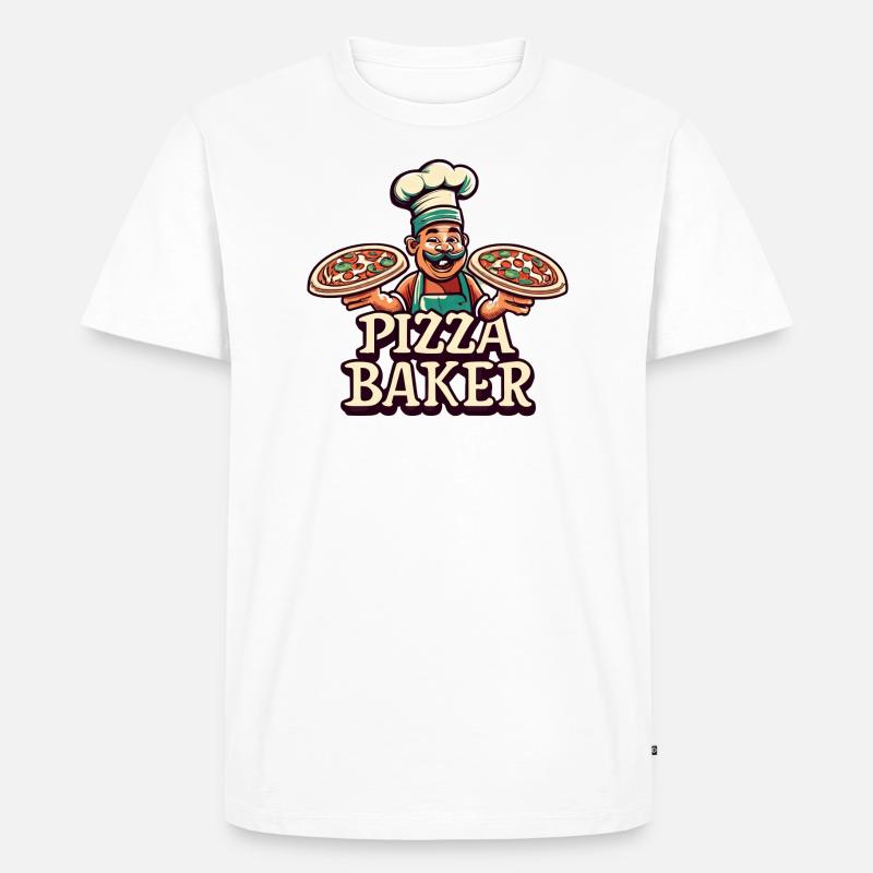 Pizzabäcker - Männer Premium Bio T-Shirt - Weiß