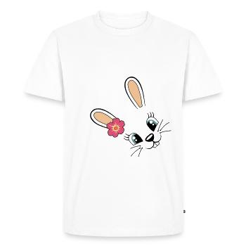 Lapin mignon lapin Pâques lapin Fleur mignonne - T-shirt Premium bio Homme - blanc - Devant - Nico (187cm)