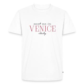 Meet me in Venice Venedig - Men's Premium Organic T-Shirt - white - Front - Nico (187cm)