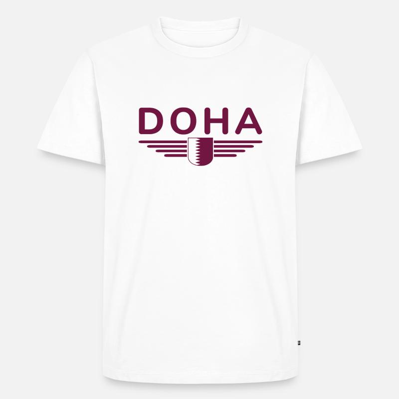 Doha Design – Stilvoll und Einzigartig - Männer Premium Bio T-Shirt - Weiß