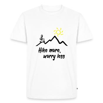 Randonneurs, montagnes et soleil - T-shirt Premium bio Homme - blanc - Devant - Nico (187cm)