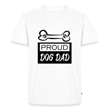 Chien fier père - T-shirt Premium bio Homme - blanc - Devant - Nico (187cm)