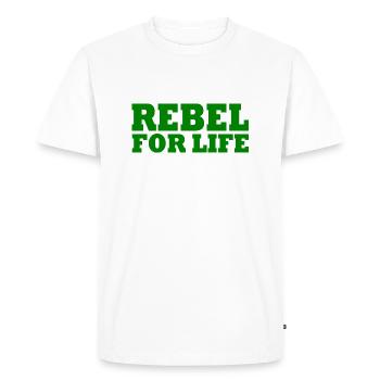 Rebelle pour la vie - T-shirt Premium bio Homme - blanc - Devant - Nico (187cm)