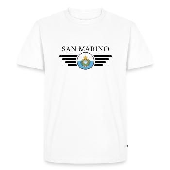 San Marino Elegance T-Shirt - T-shirt Premium bio Homme - blanc - Devant - Nico (187cm)