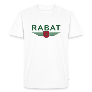 Maillot Maroc Rabat Fan Outfit Design - T-shirt Premium bio Homme - blanc - Devant - Nico (187cm)