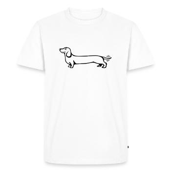chien teckel - T-shirt Premium bio Homme - blanc - Devant - Nico (187cm)