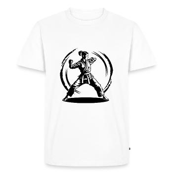 Karaté Silhouette Combattante - T-shirt Premium bio Homme - blanc - Devant - Nico (187cm)