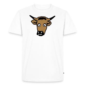 boeuf - T-shirt Premium bio Homme - blanc - Devant - Nico (187cm)