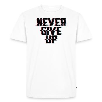 Ne jamais abandonner - T-shirt Premium bio Homme - blanc - Devant - Nico (187cm)