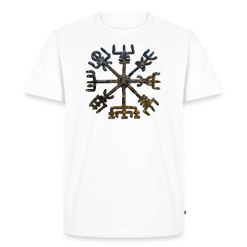 Vegvisir Viking Compass Rune Nordic Odin Thor - Men's Premium Organic T-Shirt - white - Front - Nico (187cm)
