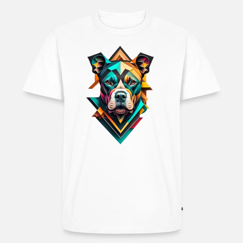 Pitbull bright - Männer Premium Bio T-Shirt - Weiß