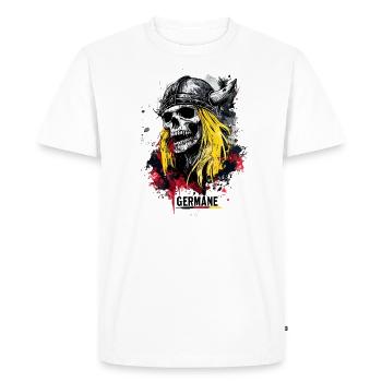 Germane Warrior Tribe German Germany Germa - Men's Premium Organic T-Shirt - white - Front - Nico (187cm)