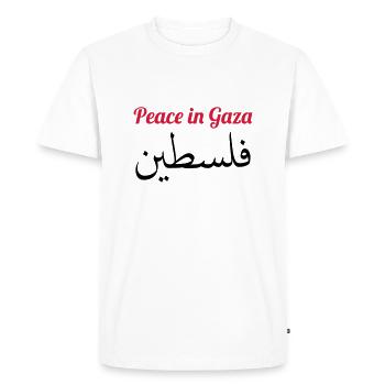 Peace in Gaza - T-shirt Premium bio Homme - blanc - Devant - Nico (187cm)