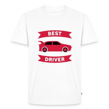 Meilleur pilote de voiture de sport (voiture de sport, bannière) - T-shirt Premium bio Homme - blanc - Devant - Nico (187cm)