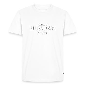 Experience Budapest with this t-shirt - Men's Premium Organic T-Shirt - white - Front - Nico (187cm)