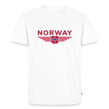 J’aime la tenue T-shirt design Norvège - T-shirt Premium bio Homme - blanc - Devant - Nico (187cm)