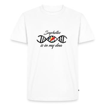 love my dns dna land country Seychelles - T-shirt Premium bio Homme - blanc - Devant - Nico (187cm)
