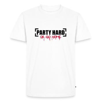 Party Hard Or Go Home - T-shirt Premium bio Homme - blanc - Devant - Nico (187cm)