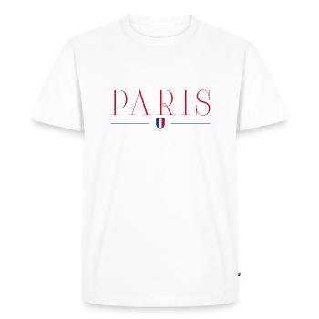 Paris, France Style Design T-Shirt - T-shirt Premium bio Homme - blanc - Devant - Nico (187cm)
