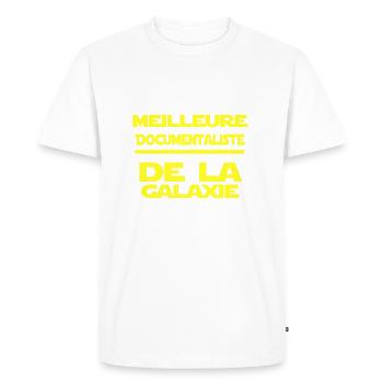 documentaliste - T-shirt Premium bio Homme - blanc - Devant - Nico (187cm)