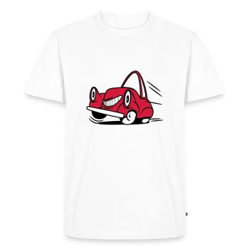 Drôle drôle de voiture voiture voiture - T-shirt Premium bio Homme - blanc - Devant - Nico (187cm)