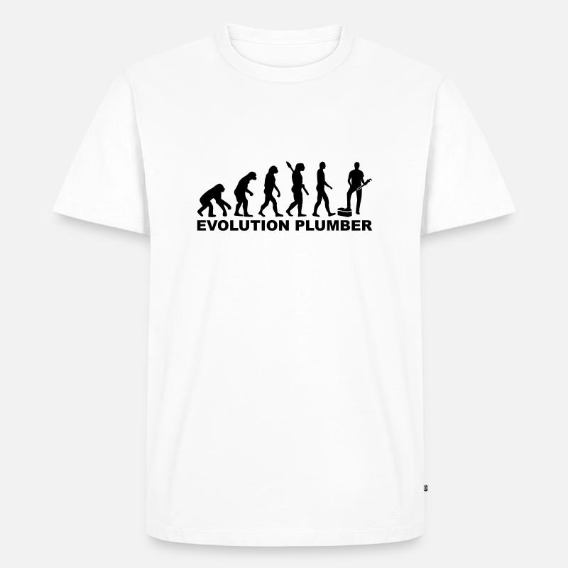 Evolution Plumber - T-shirt Premium bio Homme - blanc