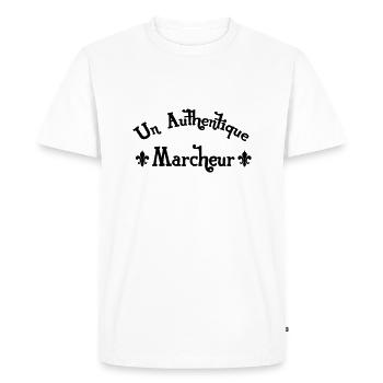 Course à pied / Marche / Marcheur / Running / Run - T-shirt Premium bio Homme - blanc - Devant - Nico (187cm)