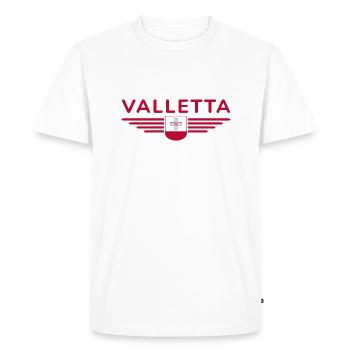 Valletta T-Shirt – Malta Fans Design - Men's Premium Organic T-Shirt - white - Front - Nico (187cm)