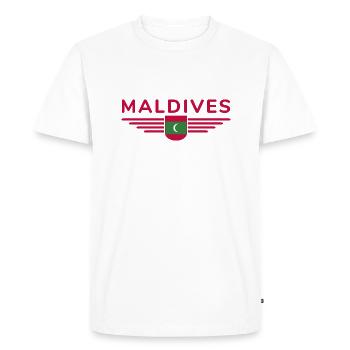 Maldives Fans : Maillots exclusifs - T-shirt Premium bio Homme - blanc - Devant - Nico (187cm)