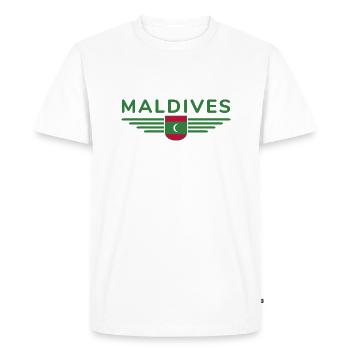 Maldives Fans : Maillots exclusifs - T-shirt Premium bio Homme - blanc - Devant - Nico (187cm)