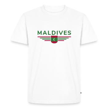 Maldives Fans : Maillots exclusifs - T-shirt Premium bio Homme - blanc - Devant - Nico (187cm)