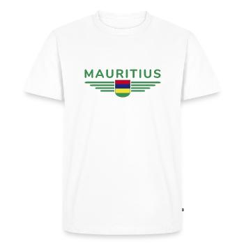 T-Shirt Ile Maurice – Island Fans & Lovers - T-shirt Premium bio Homme - blanc - Devant - Nico (187cm)