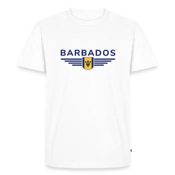 T-Shirt de la Barbade : Pure sensation des Caraïbes - T-shirt Premium bio Homme - blanc - Devant - Nico (187cm)