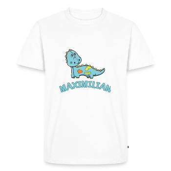 enfant drôle dinosaure naissance cadeau Maximilian - T-shirt Premium bio Homme - blanc - Devant - Nico (187cm)