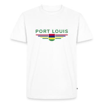 T-shirt Port Louis – Pour les fans de l’île Maurice - T-shirt Premium bio Homme - blanc - Devant - Nico (187cm)