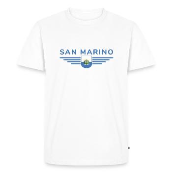 I Love San Marino, T-shirt design de style élégance - T-shirt Premium bio Homme - blanc - Devant - Nico (187cm)