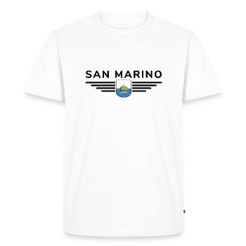 I Love San Marino, T-shirt design de style élégance - T-shirt Premium bio Homme - blanc - Devant - Nico (187cm)