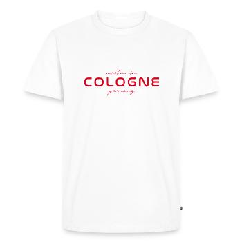 Cologne T-Shirt – Cathedral City Love - T-shirt Premium bio Homme - blanc - Devant - Nico (187cm)