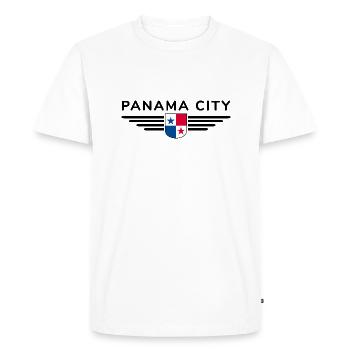 Conception de t-shirt Panama City - T-shirt Premium bio Homme - blanc - Devant - Nico (187cm)