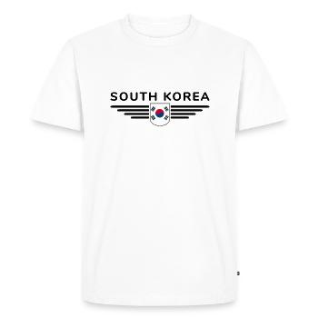 J’aime la Corée du Sud Design T-shirt Outfit - T-shirt Premium bio Homme - blanc - Devant - Nico (187cm)