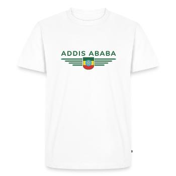 T-shirt Addis-Abeba – Style de la capitale - T-shirt Premium bio Homme - blanc - Devant - Nico (187cm)