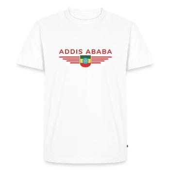T-shirt Addis-Abeba – Style de la capitale - T-shirt Premium bio Homme - blanc - Devant - Nico (187cm)