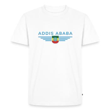 T-shirt Addis-Abeba – Style de la capitale - T-shirt Premium bio Homme - blanc - Devant - Nico (187cm)