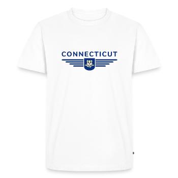 Connecticut Fan T-Shirt – Style & Coast - T-shirt Premium bio Homme - blanc - Devant - Nico (187cm)